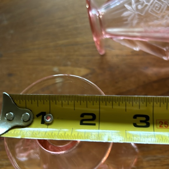 Vintage Cambridge Decagon Rosalie pattern pink depression glass sugar & creamer - Picture 7 of 9